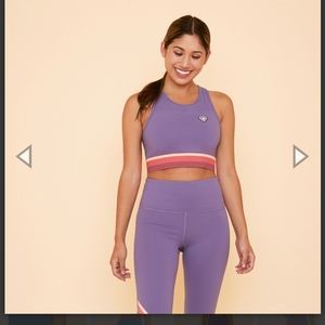 Brand new 1X purple fff leggings and sports bra